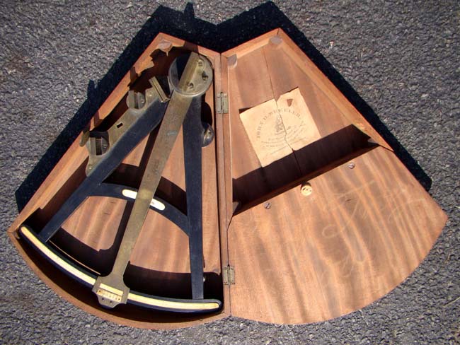 An historically important early 19th century mariners' ebony framed octant owned by Capt. Job Terry of New Bedford